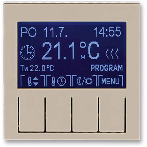 3292H-A10301 18 termostat univerzální programovatelný macchiato/bílá ABB