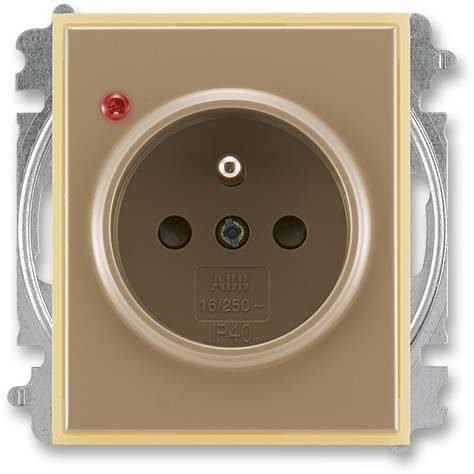 5599E-A02357 25 jednozásuvka Element s ochranou před přepětím s optickou signalizací kávová-ledová opálová ABB