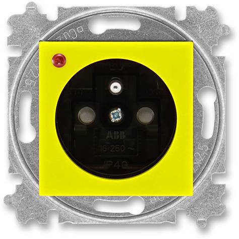 5599H-A02357 64 jednozásuvka s ochranou před přepětím s optickou signalizací žlutá/kouřová černá ABB