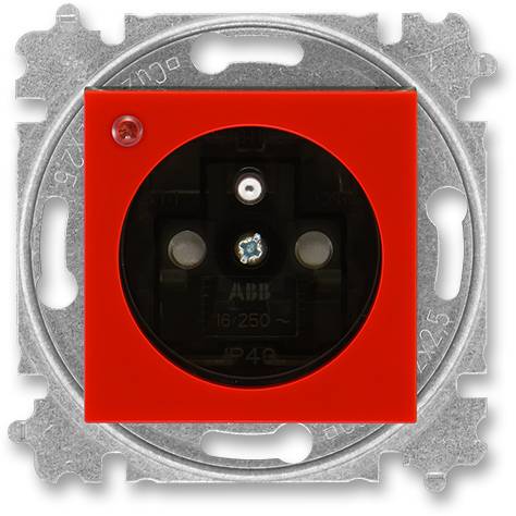 5599H-A02357 65 jednozásuvka s ochranou před přepětím s optickou signalizací červená/kouř. černá ABB