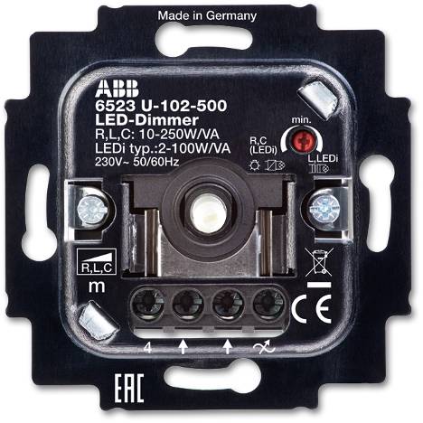 6512-0-0335 Přístroj stmívače LED pro otočné ovládání a tlačítkové spínání