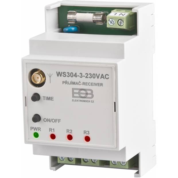 Přijímač na DIN lištu Un-230VAC WS304-3-230VAC Elektrobock