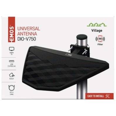 Anténa univerzální VILLAGE DIO-V750, DVB-T2, filtr LTE/4G/5G EMOS