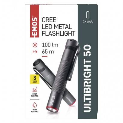 CREE LED kovová svítilna Ultibright 50, P3150, 100lm, 1xAAA EMOS