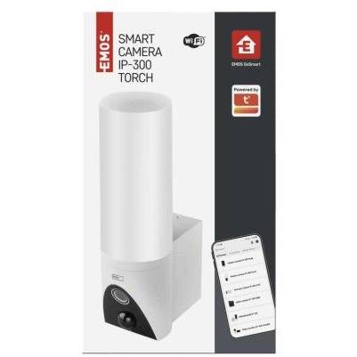 GoSmart Venkovní otočná kamera IP-300 TORCH s wifi a světlem, bílá EMOS