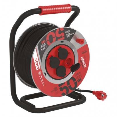 Guma-guma prodluž. kabel, buben kovový – 4z, 50m, 1,5mm2  EMOS