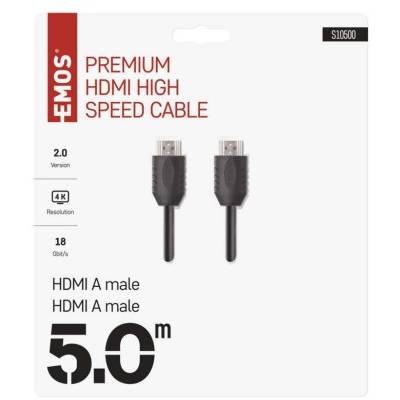 HDMI 2.0 high speed kabel A vidlice – A vidlice 5 m EMOS