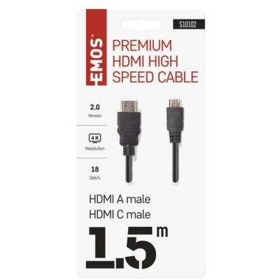 HDMI 2.0 high speed kabel A vidlice – C vidlice 1,5 m EMOS