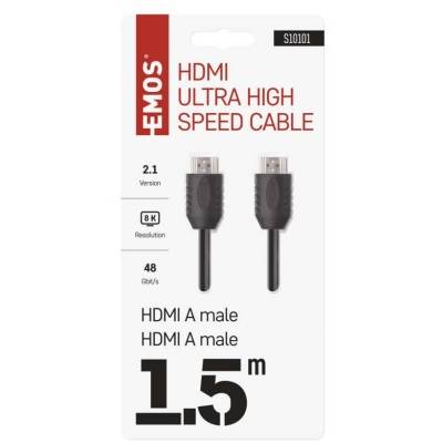 HDMI 2.1 high speed kabel A vidlice – A vidlice 1,5 m EMOS