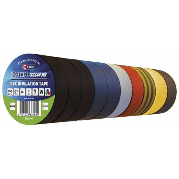 Izolační páska PVC 15mm / 10m barevný mix EMOS