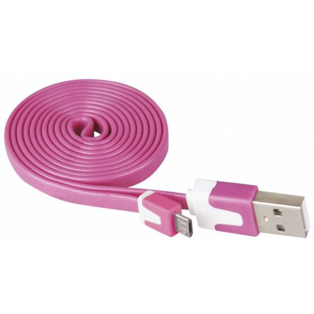 Kabel USB 2.0 A/M - micro B/M 1m růžový EMOS