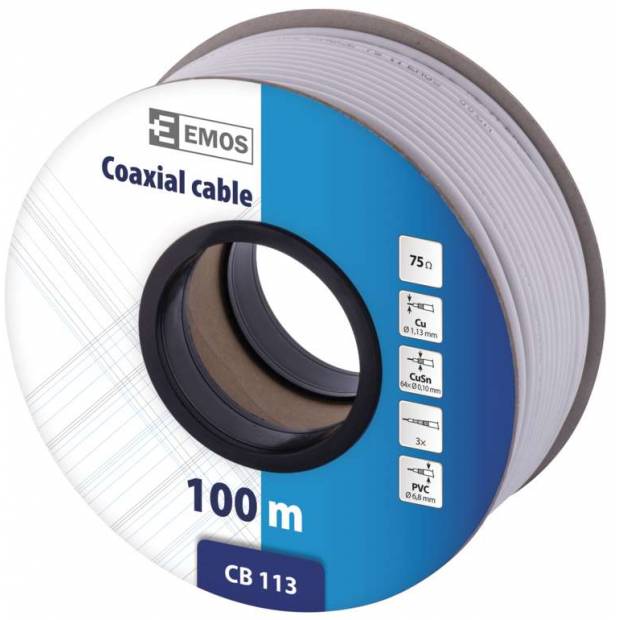Koaxiální kabel CB100F 100m EMOS