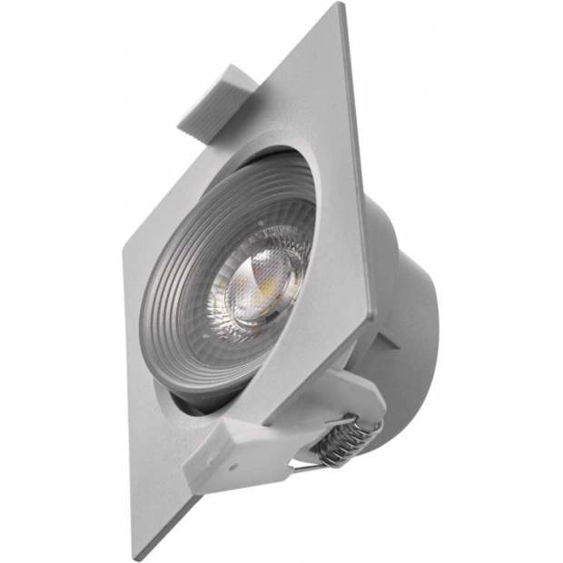 LED bodové svítidlo stříbrné, čtverec 5W teplá bílá Emos