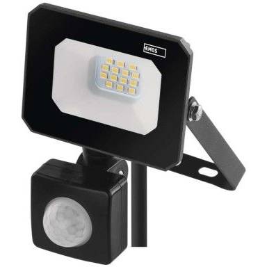 LED reflektor SIMPO s pohybovým čidlem, 10 W, černý, neutrální bílá EMOS
