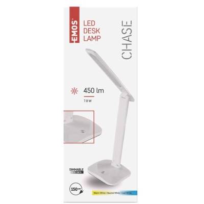 LED stolní lampa CHASE, bílá EMOS