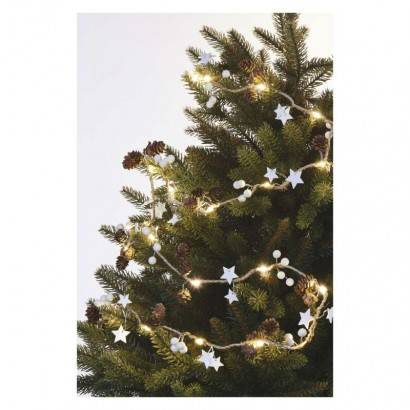 LED vánoční girlanda – šišky, 1,7 m, 2x AA, vnitřní, teplá bílá EMOS