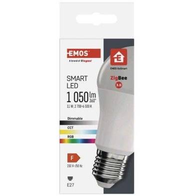 Chytrá LED žárovka GoSmart A60 / E27 / 11 W (75 W) / 1 050 lm / RGB / stmívatelná / Zigbee EMOS Lighting