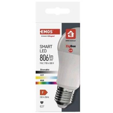 Chytrá LED žárovka GoSmart A60 / E27 / 9 W (60 W) / 806 lm / RGB / stmívatelná / Zigbee EMOS Lighting