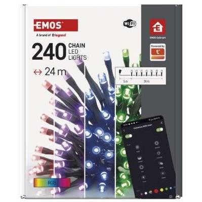 GoSmart LED vánoční řetěz, 24 m, venkovní i vnitřní, RGB, programy, časovač, wifi EMOS Lighting