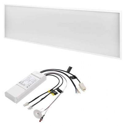LED panel 30×120, obdélníkový vestavný bílý, 40W neut.b. UGR, Emergency EMOS Lighting