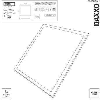 LED panel DAXXO backlit 60×60, čtvercový vestavný bílý, 36W neutr. b. EMOS Lighting
