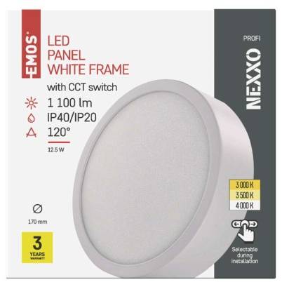 LED přisazené svítidlo NEXXO, kruhové, bílé, 12,5W, se změnou CCT EMOS Lighting
