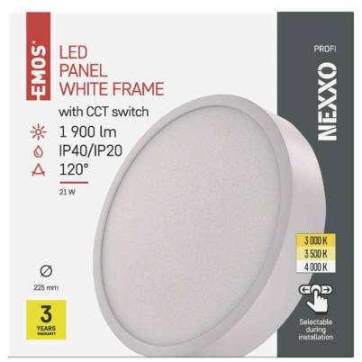 LED přisazené svítidlo NEXXO, kruhové, bílé, 21W, se změnou CCT EMOS Lighting