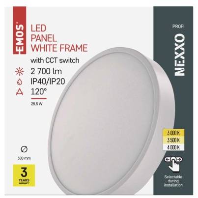 LED přisazené svítidlo NEXXO, kruhové, bílé, 28,5W, se změnou CCT EMOS Lighting