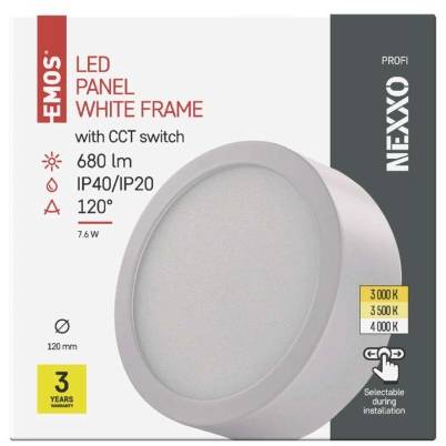LED přisazené svítidlo NEXXO, kruhové, bílé, 7,6W, se změnou CCT EMOS Lighting