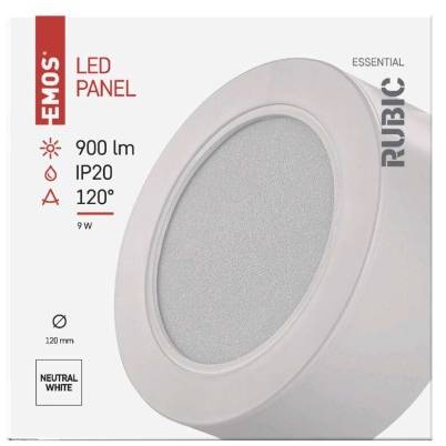 LED přisazené svítidlo RUBIC, kruhové, 9W neutrální bílá EMOS Lighting