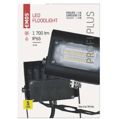 LED reflektor PROFI PLUS černý, 15W neutrální bílá EMOS Lighting