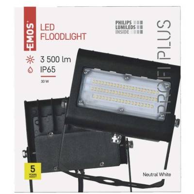 LED reflektor PROFI PLUS černý, 30W neutrální bílá EMOS Lighting