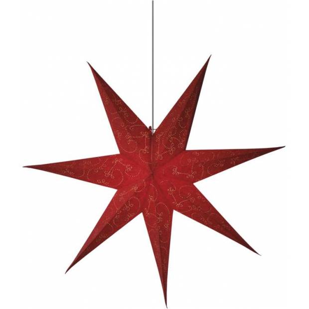 LED vánoční hvězda papírová červená, 75cm, teplá b. EMOS Lighting