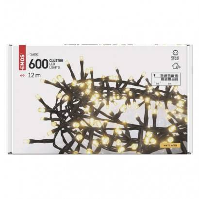 LED vánoční řetěz – ježek, 12 m, venkovní i vnitřní, teplá bílá, časovač EMOS Lighting