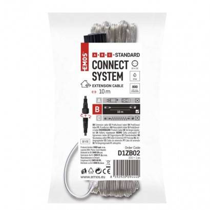 Prodlužovací kabel pro spojovací řetězy Standard transparentní, 10 m, venkovní i vnitřní EMOS Lighting