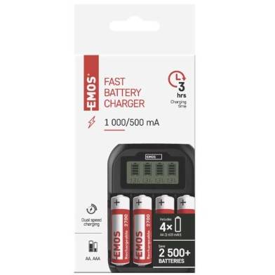 Nabíječka baterií EMOS BCN-41D + 4AA 2700 EMOS