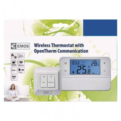 Pokojový termostat s kom. OpenTherm, bezdrátový, P5616OT EMOS