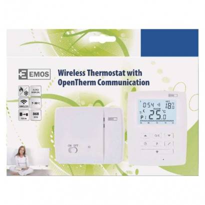 Pokojový termostat s komunikací OpenTherm, bezdrátový, P5611OT EMOS