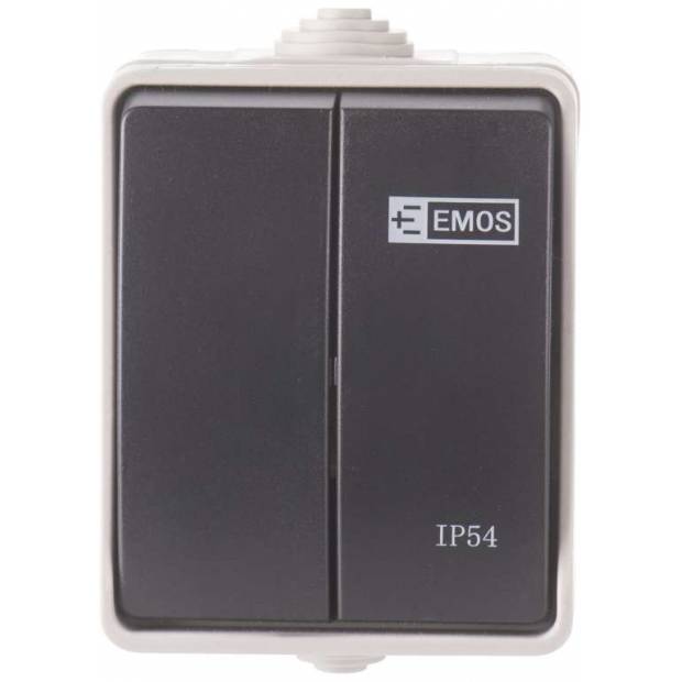 Přepínač 250 V/10 AX IP54 2 tlačítka EMOS