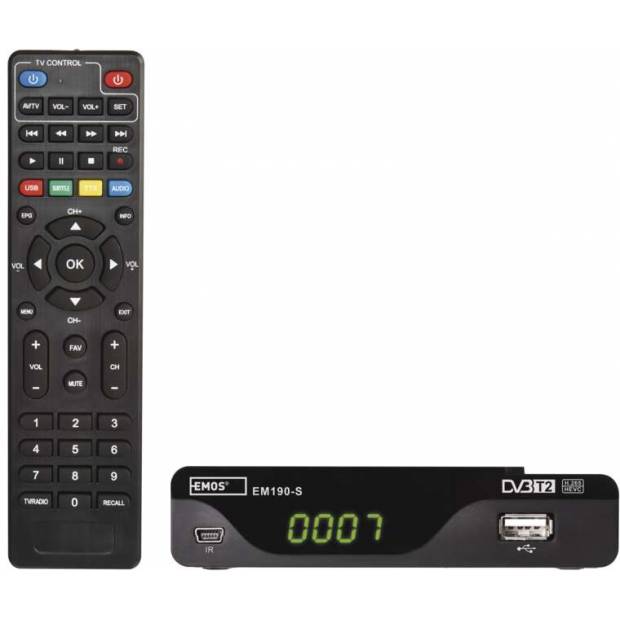 Set-top box EMOS EM190-S HD HEVC H265 (DVB-T2) EMOS
