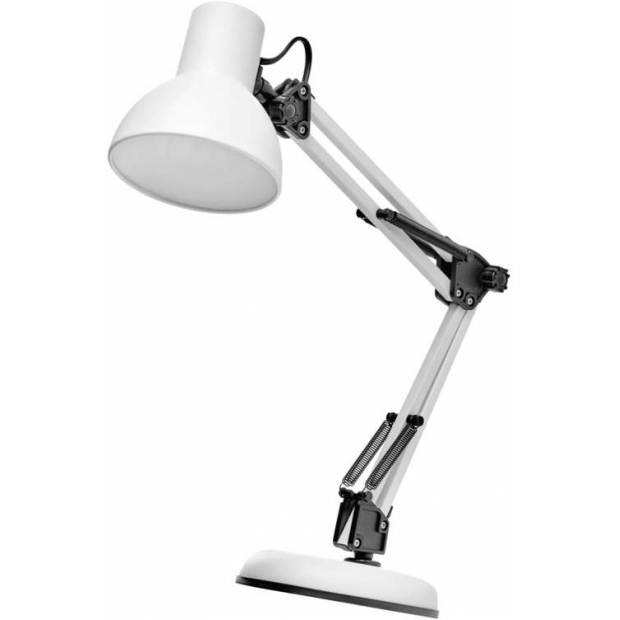 Stolní lampa LUCAS na žárovku E27, bílá EMOS