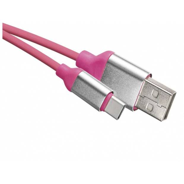 USB kabel 2.0 A/M - C/M 1m růžový EMOS