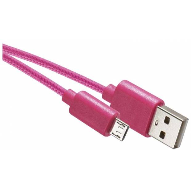 USB kabel 2.0 A/M - micro B/M 1m růžový EMOS