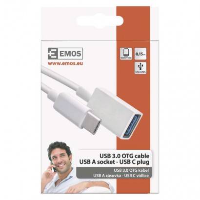 USB kabel 3.0 A/F- C/M OTG 15 cm EMOS