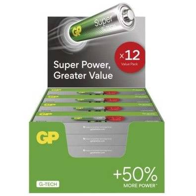 Alkalická baterie GP Super AAA (LR03), 288 ks, display box GP
