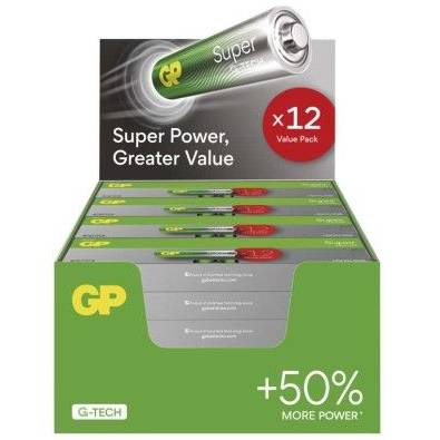 Alkalická batterie GP Super AA (LR6), 288 ks, display box GP