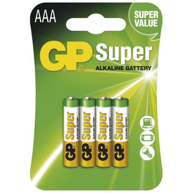 Alkalická baterie LR03 AAA GP Super B1311 mikrotužka 4ks