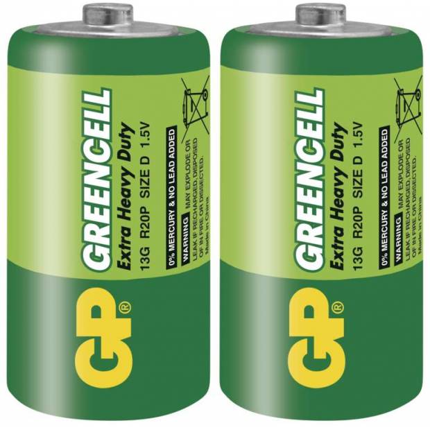 Baterie GP Greencell R20 D B1241 velké mono 2ks