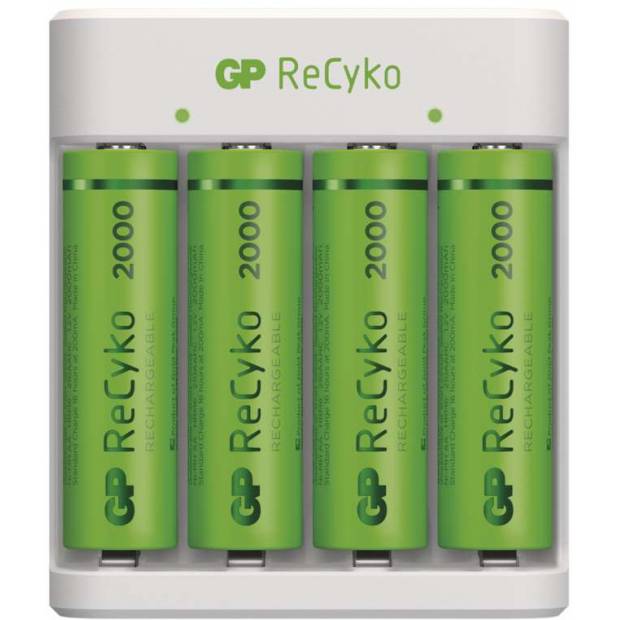 Nabíječka baterií GP Eco E411 + 4× AA ReCyko 2000 GP Batteries