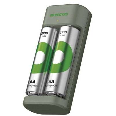 Nabíječka baterií GP Eco E221 + 2× AA ReCyko 2100 GP